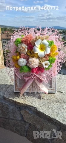 Букет със скандинавски мъх в рамка , снимка 6 - Декорация за дома - 51863918