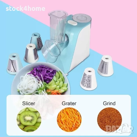 Мултифункционално ренде за рязане на сирена и зеленчуци с различни приставки, снимка 3 - Аксесоари за кухня - 52271355