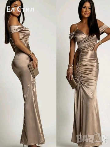 📌#Дълга #сатенена #рокля 95% сатен  5% ликра Производител: Италия Хс С  М  47 евро Еконт