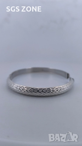 Сребърна гривна с диамантено шлифоване, снимка 8 - Гривни - 52411027