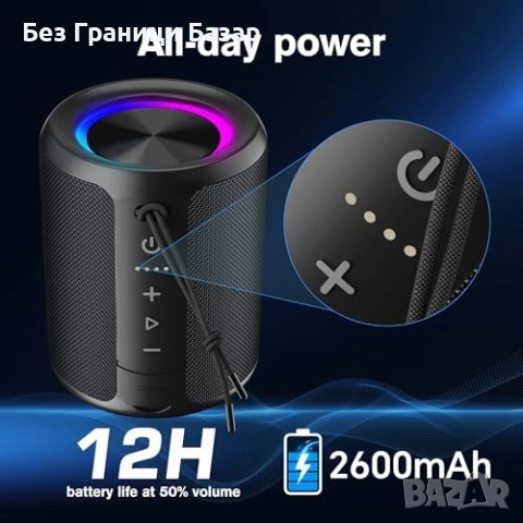Нов високоговорител Портативна Bluetooth колонка 20W водоустойчива LED, снимка 5 - Bluetooth тонколони - 54283877