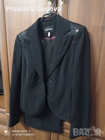 Vintage Kensol костюм с два черни панталона, снимка 4 - Панталони - 45655457