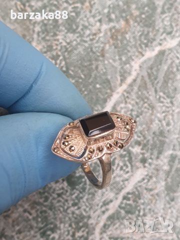 Сребърен пръстен с Марказити, снимка 4 - Пръстени - 45959724