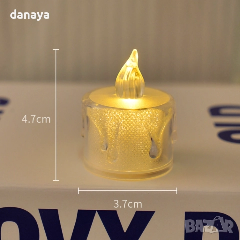 6229 Мини електронна свещ коледна LED свещичка, снимка 2 - Декорация за дома - 52116739
