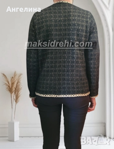 Дамска жилетка тип сако с пухкава текстура и ламена нишка., снимка 3 - Жилетки - 52386515