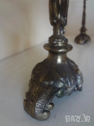 Комплект от 2 бр. бронзови свещника от Германия, снимка 14 - Антикварни и старинни предмети - 53740571