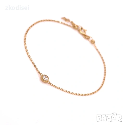 Златна дамска гривна 0,87гр. 17,0см. 14кр. проба:585 модел:36974-5, снимка 2 - Гривни - 53721970