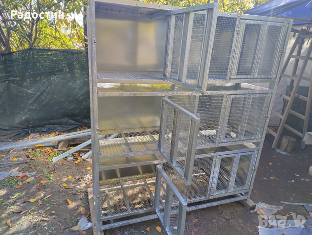 Триетажна клетка за зайци разделена на половина , снимка 3 - За гризачи - 52174927