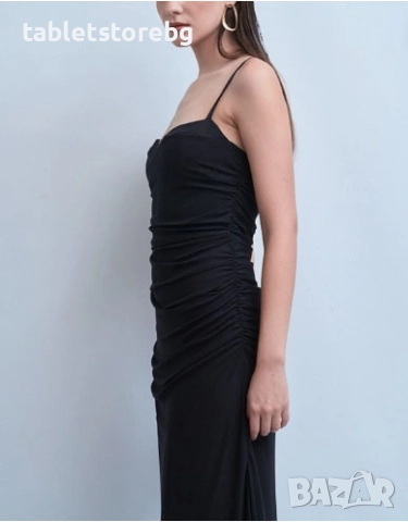 Нова рокля Zara – тюлена, с подплата, черна, размер L