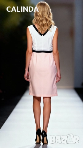 Нова рокля бяло прасковено с якичка, снимка 2 - Рокли - 42388556