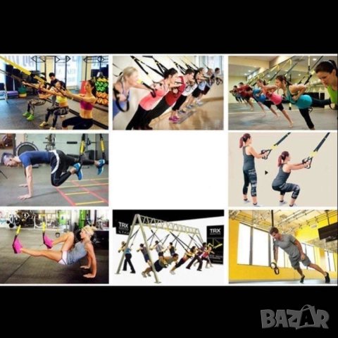TRX Мултифункционален фитнес уред с ленти, снимка 4 - Фитнес уреди - 52333793