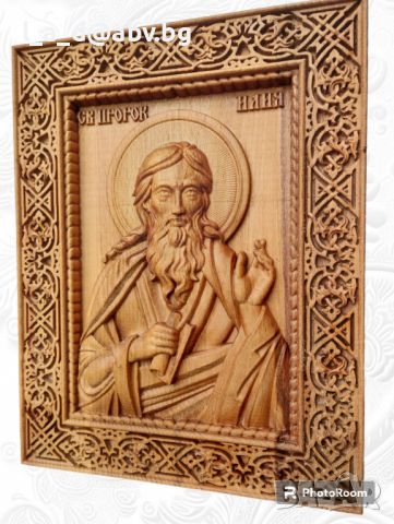 Дърворезбована икона на Св. Пантелеймон, снимка 5 - Дърводелски услуги - 46405639
