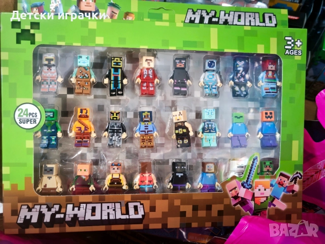 Майнкрафт фигурки 24 броя комплект, My World BlockHeroes