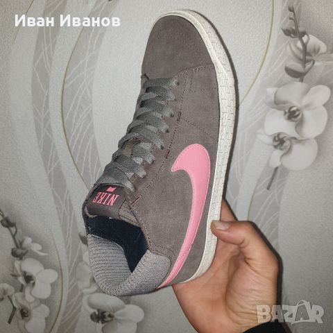 NIKE BLAZER MID LR WMNS DARK MUSHROOM / POLARIZED PINK  номер 41, снимка 8 - Маратонки - 45457022