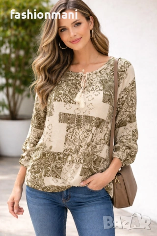 Елегантна блуза с ластик - код 1238