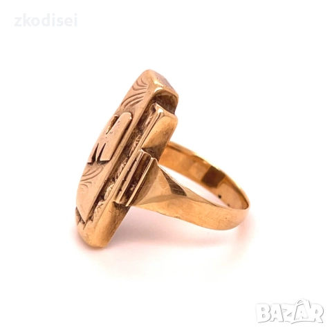 Златен дамски пръстен 6,35гр. размер:55 14кр. проба:585 модел:20684-1, снимка 2 - Пръстени - 52635136