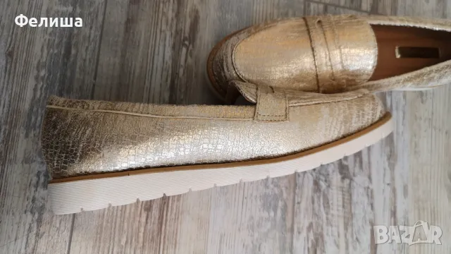 Ежедневни Красиви Дамски Обувки с Напукан Златен Ефект Мека Материя , снимка 3 - Дамски ежедневни обувки - 50121557