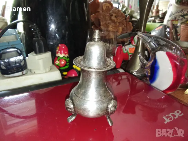 Посребрен съд за оцет или зехтин , снимка 1