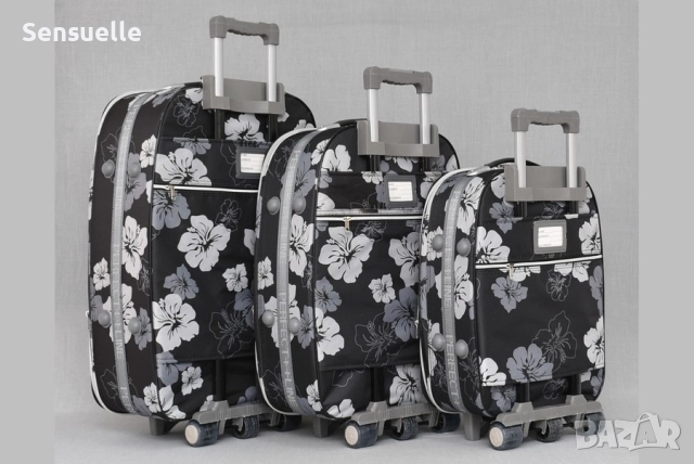 Комплект 3 куфара - Текстил, снимка 3 - Куфари - 52591766