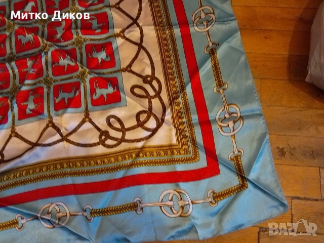 винтидж шал с конски мотиви Japan Norma Dori, снимка 3 - Шалове - 53900870