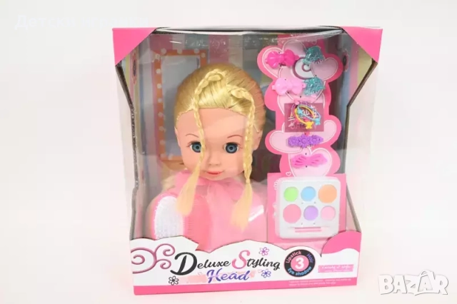 Кукла глава за прически с грим и гребен, гримиране, снимка 3 - Кукли - 52827826