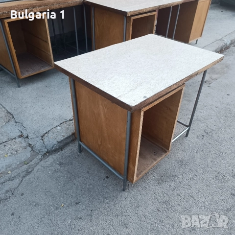 дървено метално бюро/маса/чин, снимка 5 - Бюра - 51623998