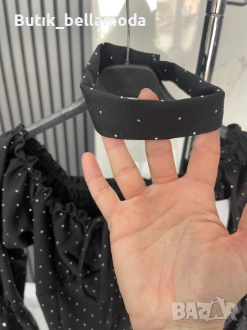 Рокли с чокър опсипани с камъчета , снимка 3 - Рокли - 53672757