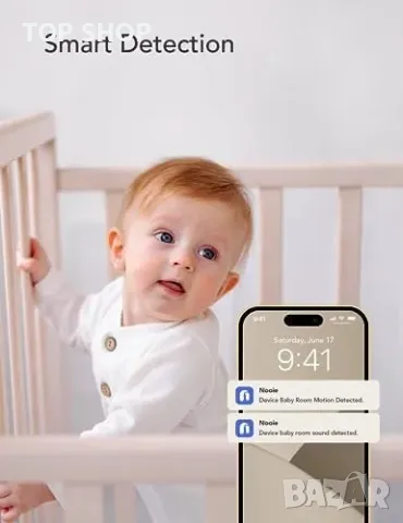 Нов Бебешки монитор Интелигентен бебефон Nooie 2K с двупосочен звук, снимка 2 - Столчета за хранене - 49945101