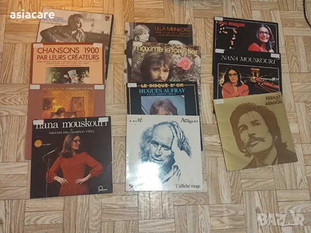 Грамофонни плочи, френски шансони, 25 броя