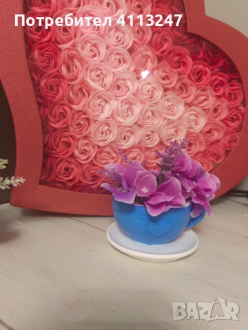 Ръчно изработени керамични чашки с цветя , снимка 5 - Декорация за дома - 52997994