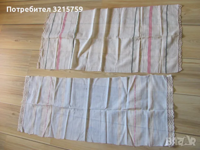 19в. кърпа, месал, ръчно тъкан кенар , дантела, 96х36см./2бр, снимка 6 - Антикварни и старинни предмети - 50421297