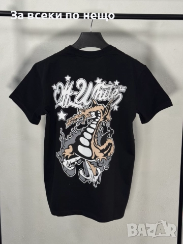 Off-White Мъжка Черна Тениска👕Мъжка Блуза С Къс Ръкав В Черен Цвят Код V.B.11