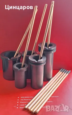 Графит пота,поти,тигли,съдове топене,леене метал 2100 градуса Целзий,пръчки графит, снимка 2 - Други машини и части - 42186710