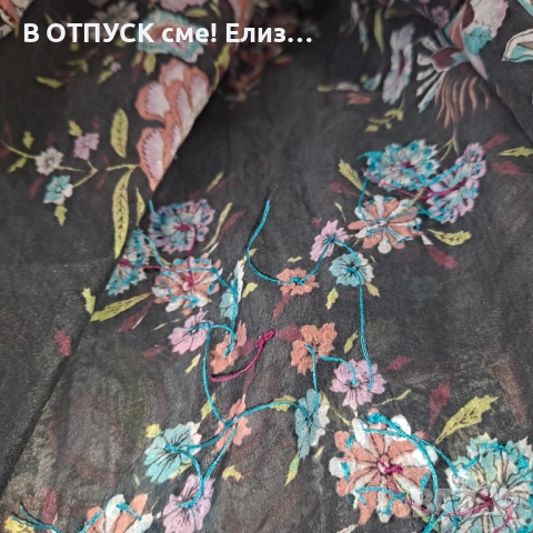 Паеро, туника, плажна риза от 100% коприна, флорална, снимка 5 - Ризи - 51488110