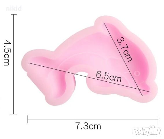 2 размера Делфин силиконов молд форма декор украса сладки фондан мъфини и шоколад, снимка 2 - Форми - 27821819