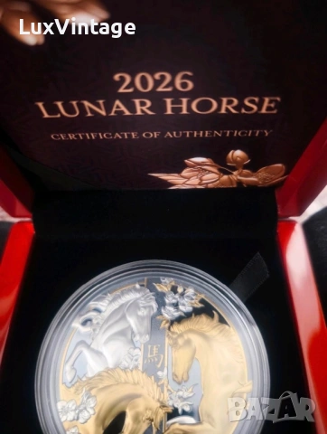 Lunar Year of the horse 5 oz сребро монета , снимка 3 - Нумизматика и бонистика - 53704941