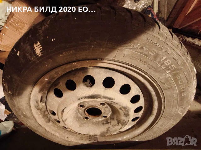 4 бр. всесезонни гуми 185/60/15 с железни джанти, снимка 3 - Гуми и джанти - 53148339