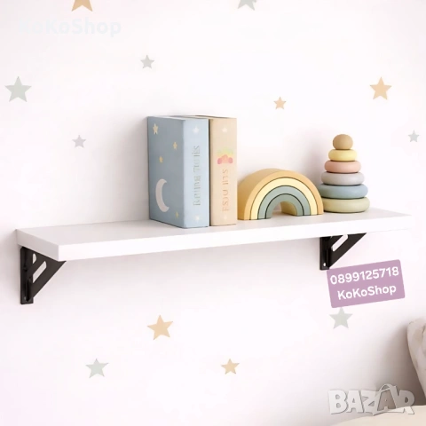 Бял рафт 60 х 20 см. - стенен рафт, етажерка