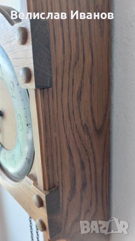 Старинен дървен часовник за стена. Механичен., снимка 6 - Антикварни и старинни предмети - 45999930