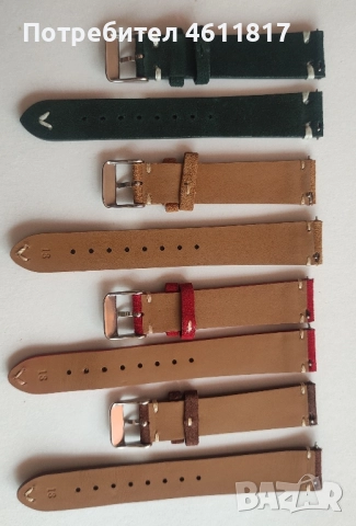 Кожени каишки 18мм, снимка 3 - Каишки за часовници - 52188537