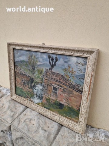Стара прекрасна антикварна картина български автор , снимка 5 - Картини - 53913180