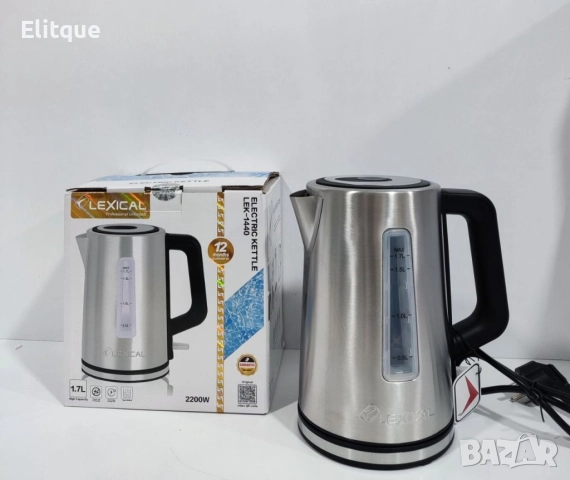 Електрическа кана за вода от неръждаема стоамна Lexical LEK-1440, снимка 4 - Кани - 52865704
