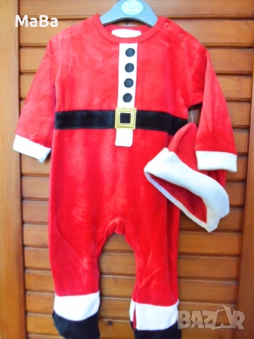 Коледно ГАЩЕРИЗОНЧЕ с ШАПКА за момченце /0-3мес./, английско