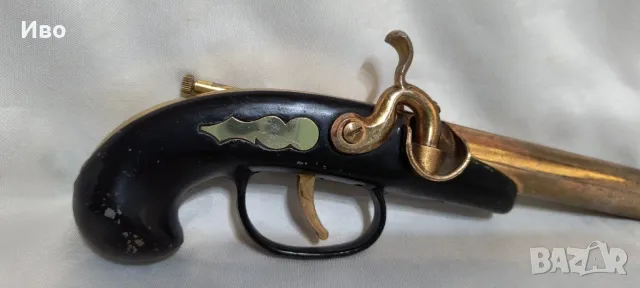 Месингов пистолет Derringer бензинова запалка made in Japan , снимка 9 - Антикварни и старинни предмети - 47236781