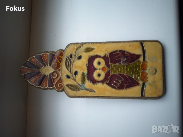 ЩИПКА ЗА ПАРИ БРОНЗ ЕМАЙЛ СОВА КОРАБ