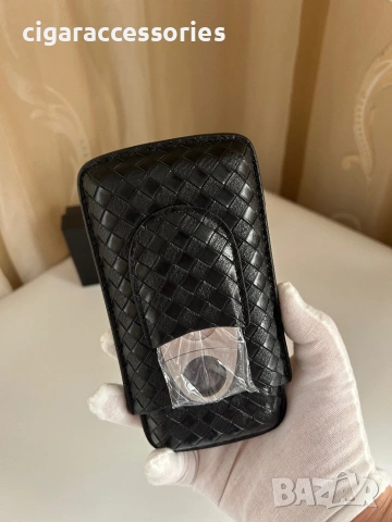 Кожен калъф Cohiba за 3 пури с джоб за резачка – подаръчна кутия, снимка 3 - Табакери - 53399398