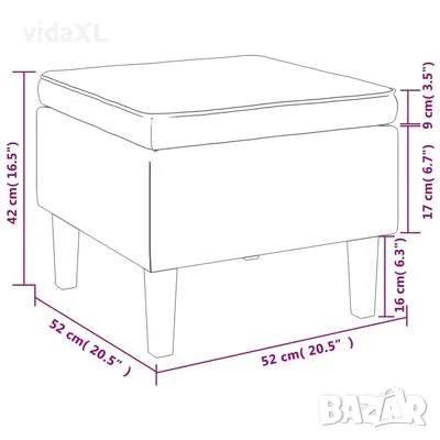 vidaXL Табуретка с дървени крака, жълта, кадифе(SKU:329464), снимка 4 - Дивани и мека мебел - 49514622