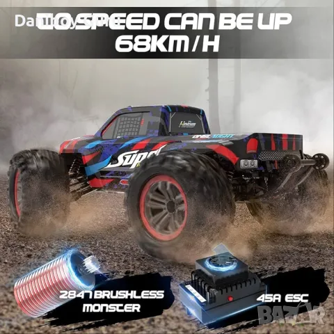 RC Cars HOSIM X08 1:10 68км/ч Off Road RC Monster Trucks 4WD, снимка 2 - Електрически играчки - 48782372