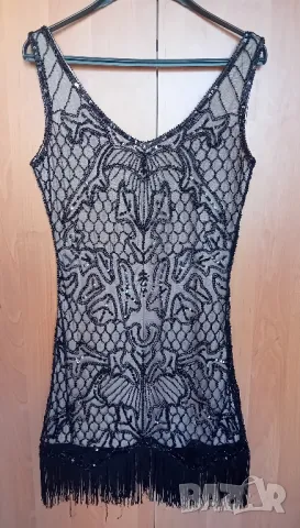 Рокля с пайети и ресни/Гетсби , снимка 2 - Рокли - 49959426