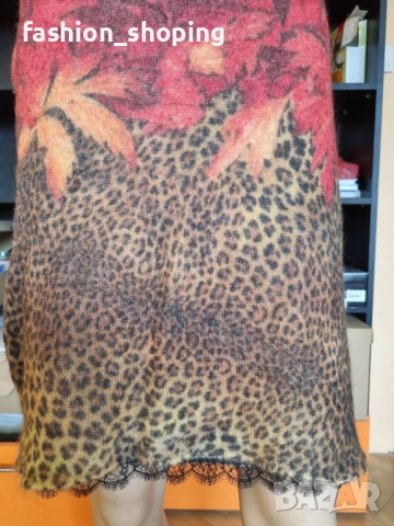 Рокля с есенни мотиви Marc Cain, размер М, снимка 2 - Рокли - 51866619